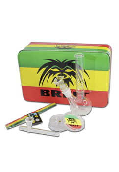 Подарочный набор Breit Mini Bong Set (+ трубка и гриндер) - Бонги - Бонги стеклянные - Портативные бонги - Магазин домашних увлечений homehobbyshop.ru